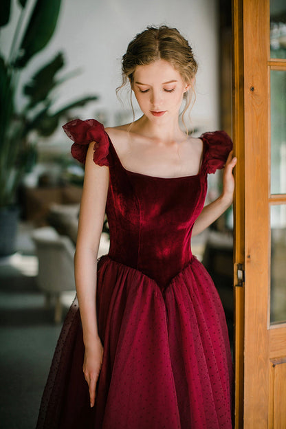 Pink/Red Cute A-line Long Prom Dress Evening Dress Graduation Party Dress 8646