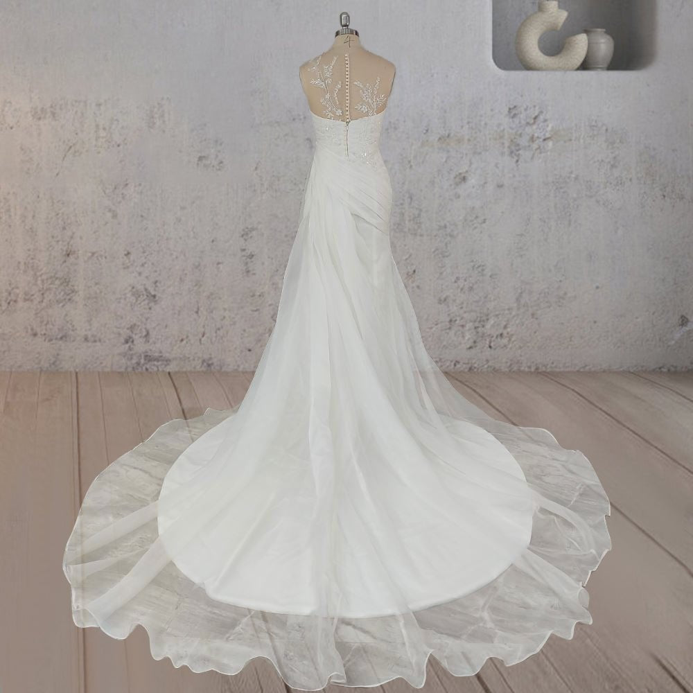 Mermaid Pearled Enchantment Lace Appliqued Wedding Dresses