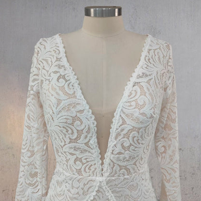 Mermaid Whisper Lace Embroidery Bridal Gown Wedding Dress