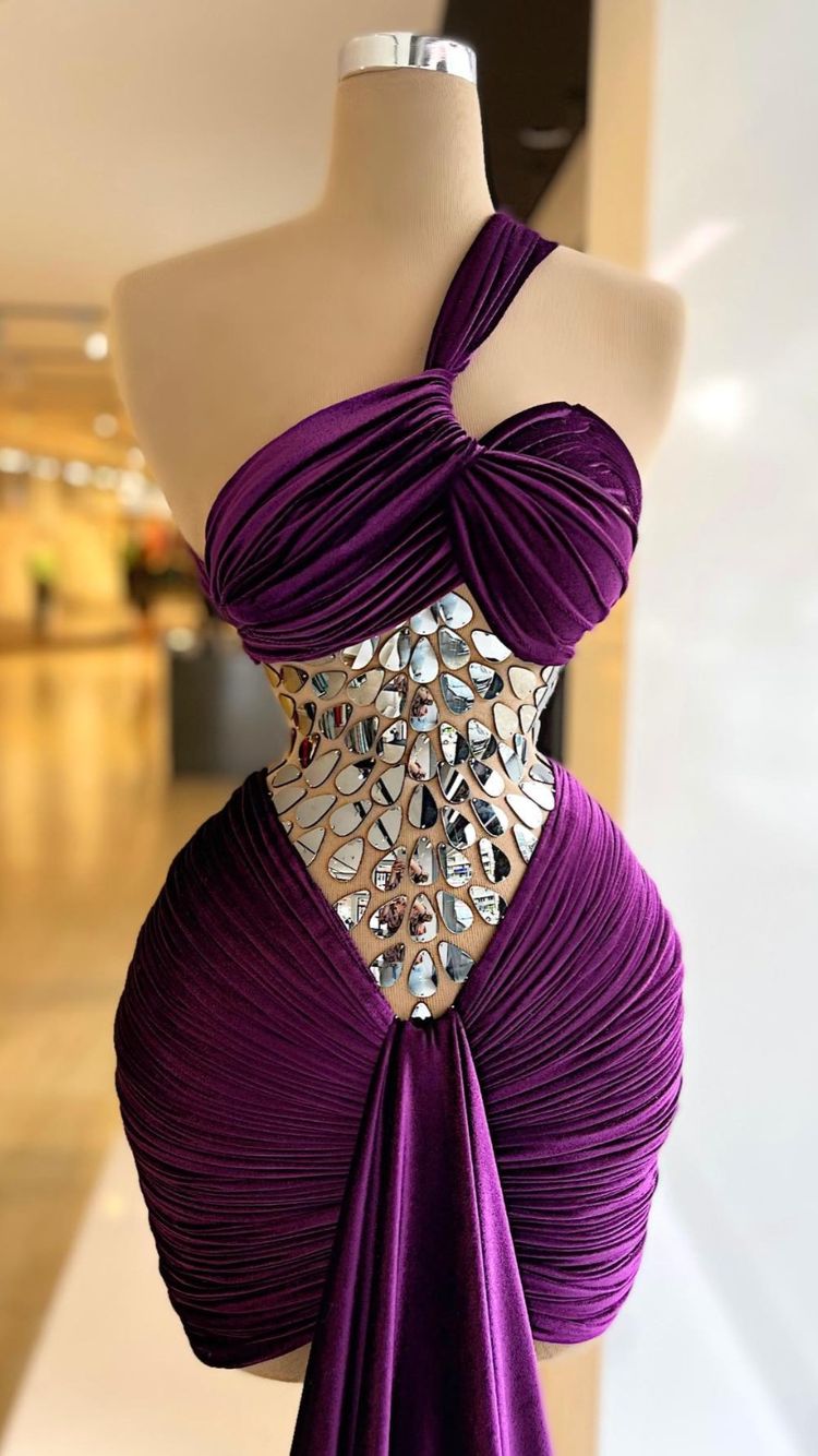 Dark Purple Vlevet Party Dress Sexy Prom Dress  C2340
