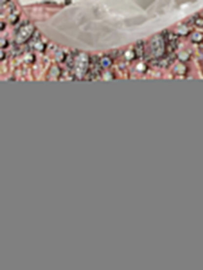 Girlhomeshops-Pink Gorgeous Beaded Sparkling Elegant Long Tulle Ball Gown gh5320