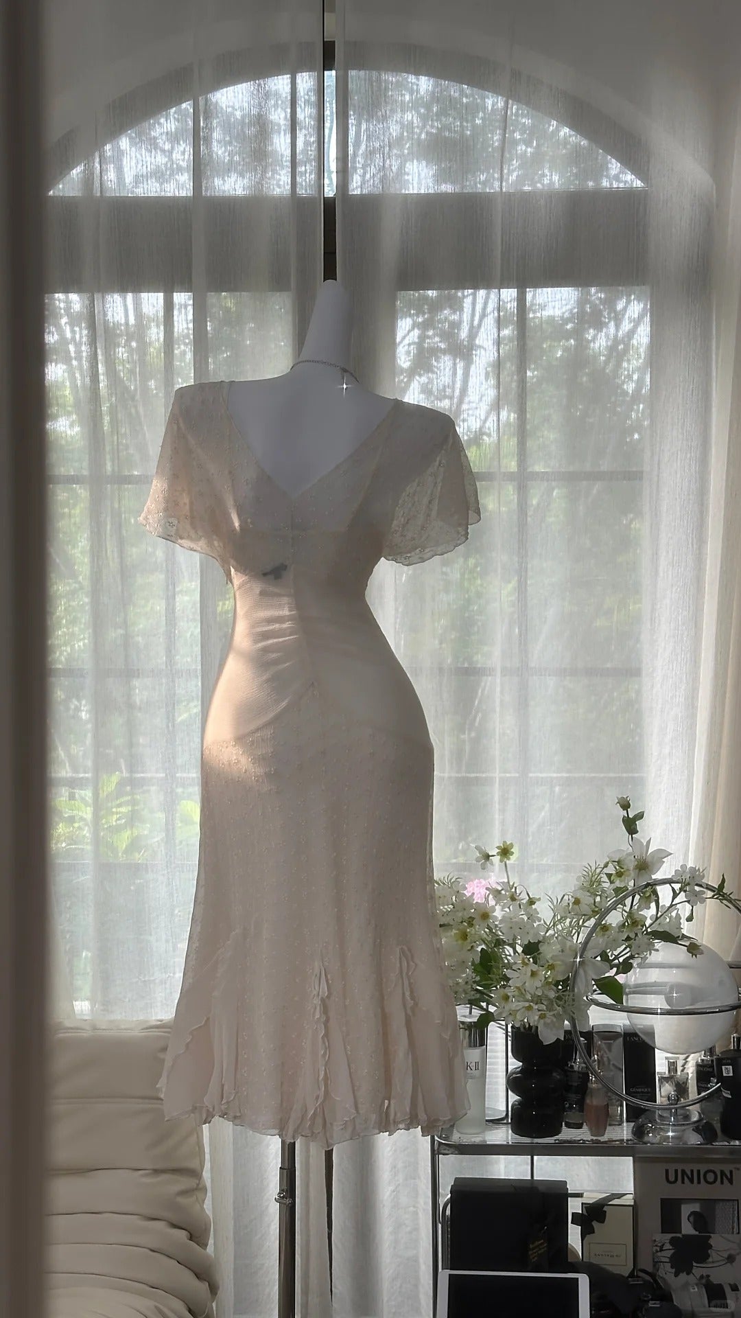 Ivory Elegant Short Homecoming Dress Chiffon Ball Gown Evening Dress Party Dress gh4748